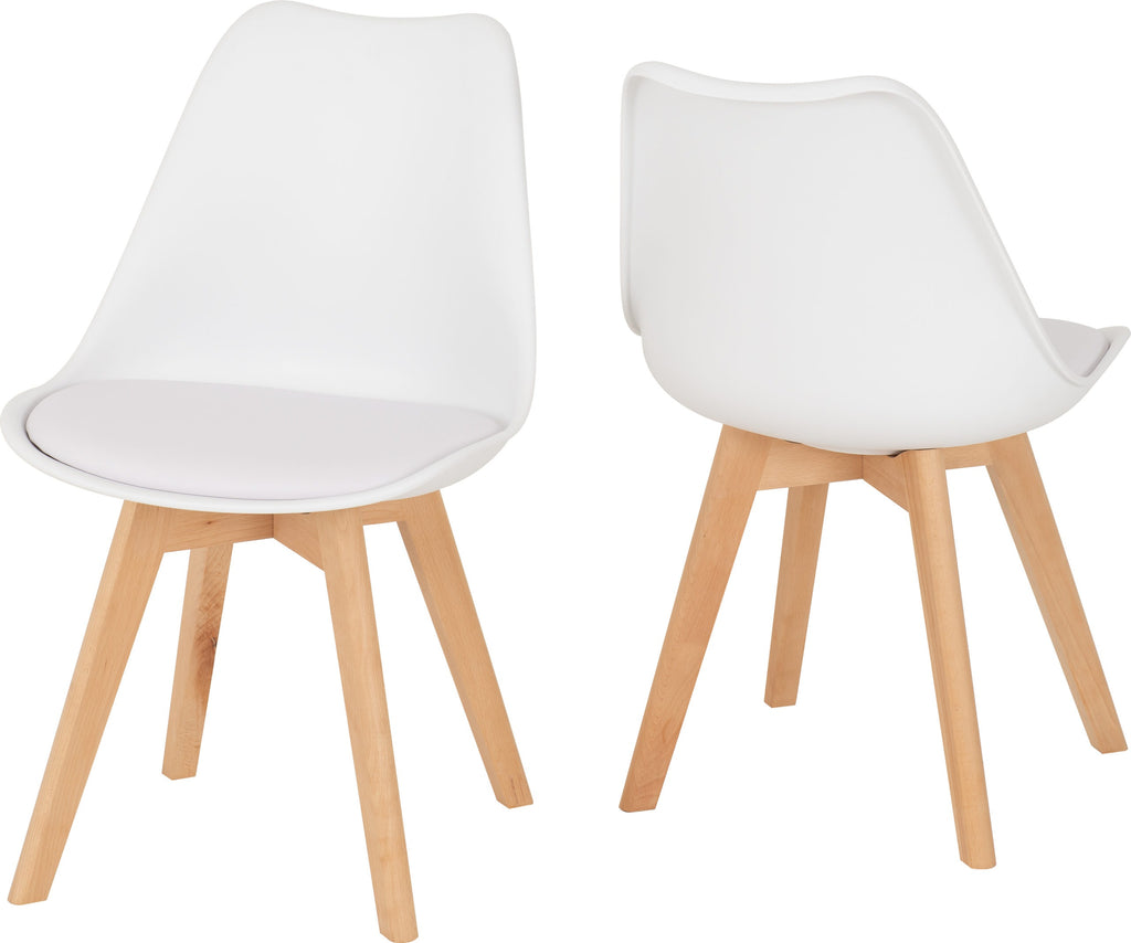 Bendal Dining Chair (X2 Per Box) - White Pu/Beech