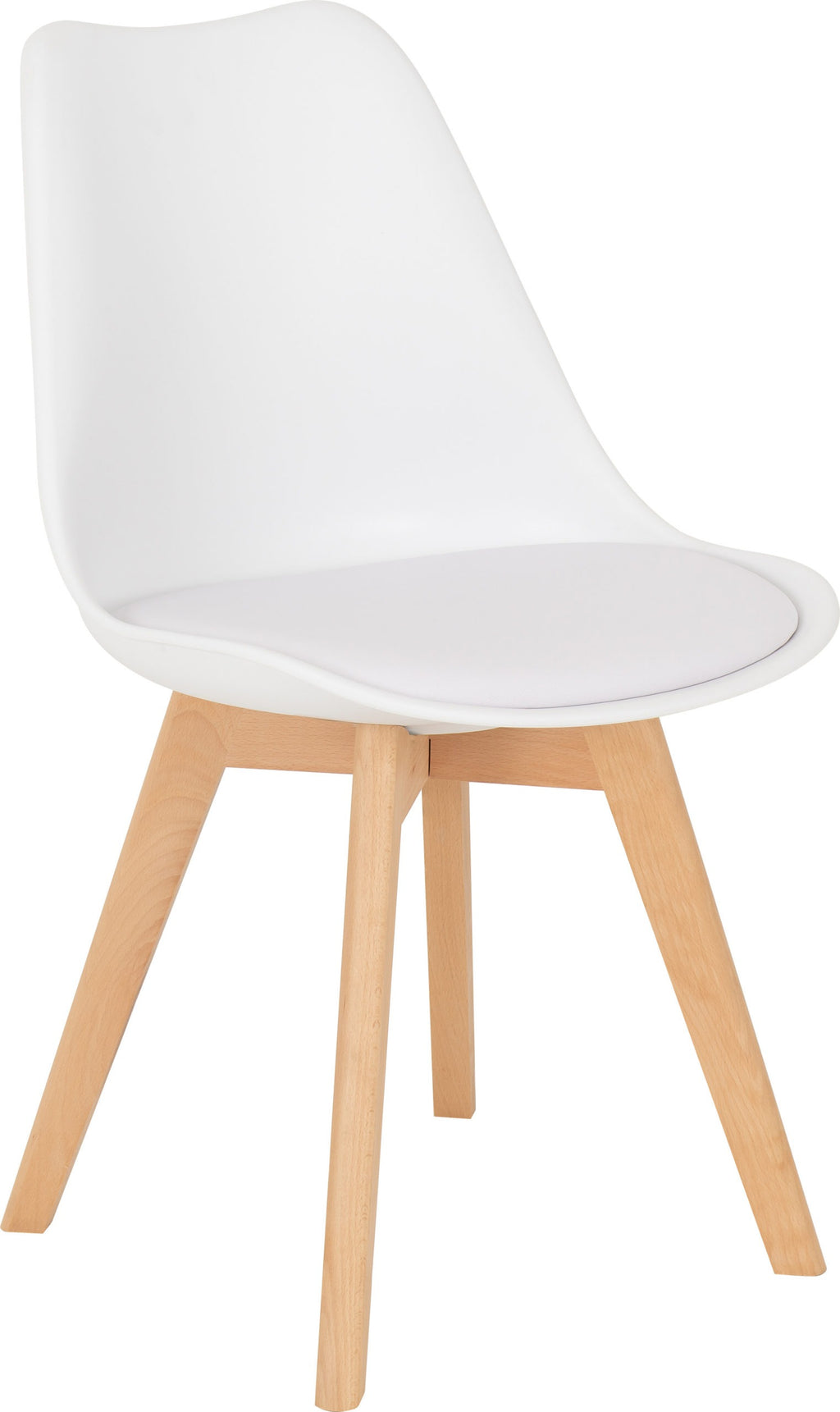 Bendal Dining Chair (X2 Per Box) - White Pu/Beech
