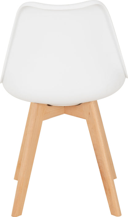 Bendal Dining Chair (X2 Per Box) - White Pu/Beech