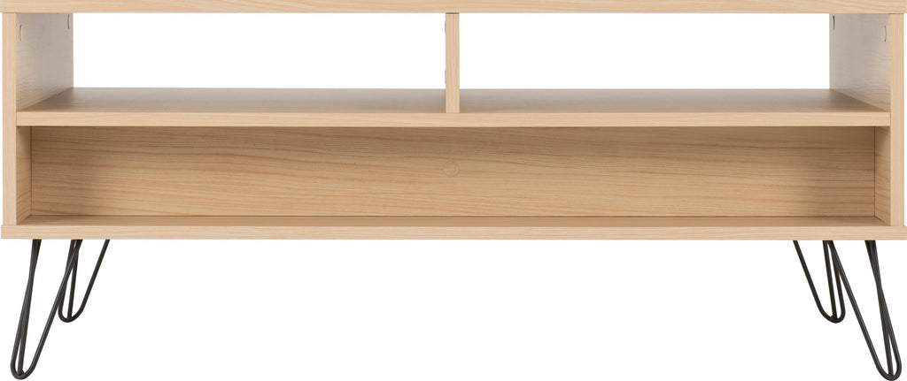 Bergen 2 Drawer Coffee Table - Oak Effect/White/Grey