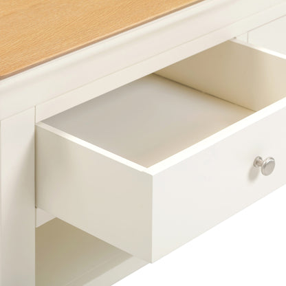 Bordeaux 2 Drawer Coffee Table - Ivory/Oak
