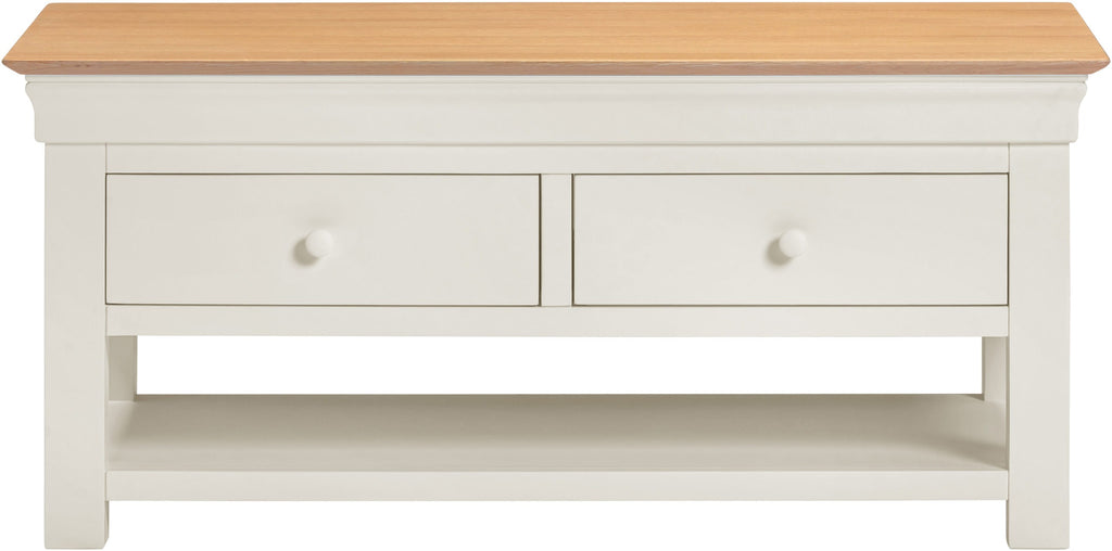 Bordeaux 2 Drawer Coffee Table - Ivory/Oak