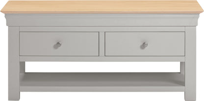 Bordeaux 2 Drawer Coffee Table - Pebble Grey/Oak