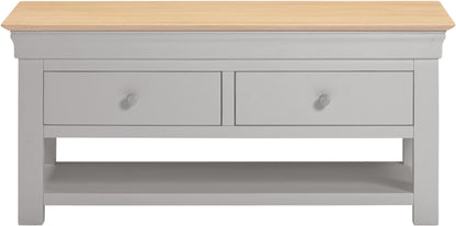 Bordeaux 2 Drawer Coffee Table - Pebble Grey/Oak