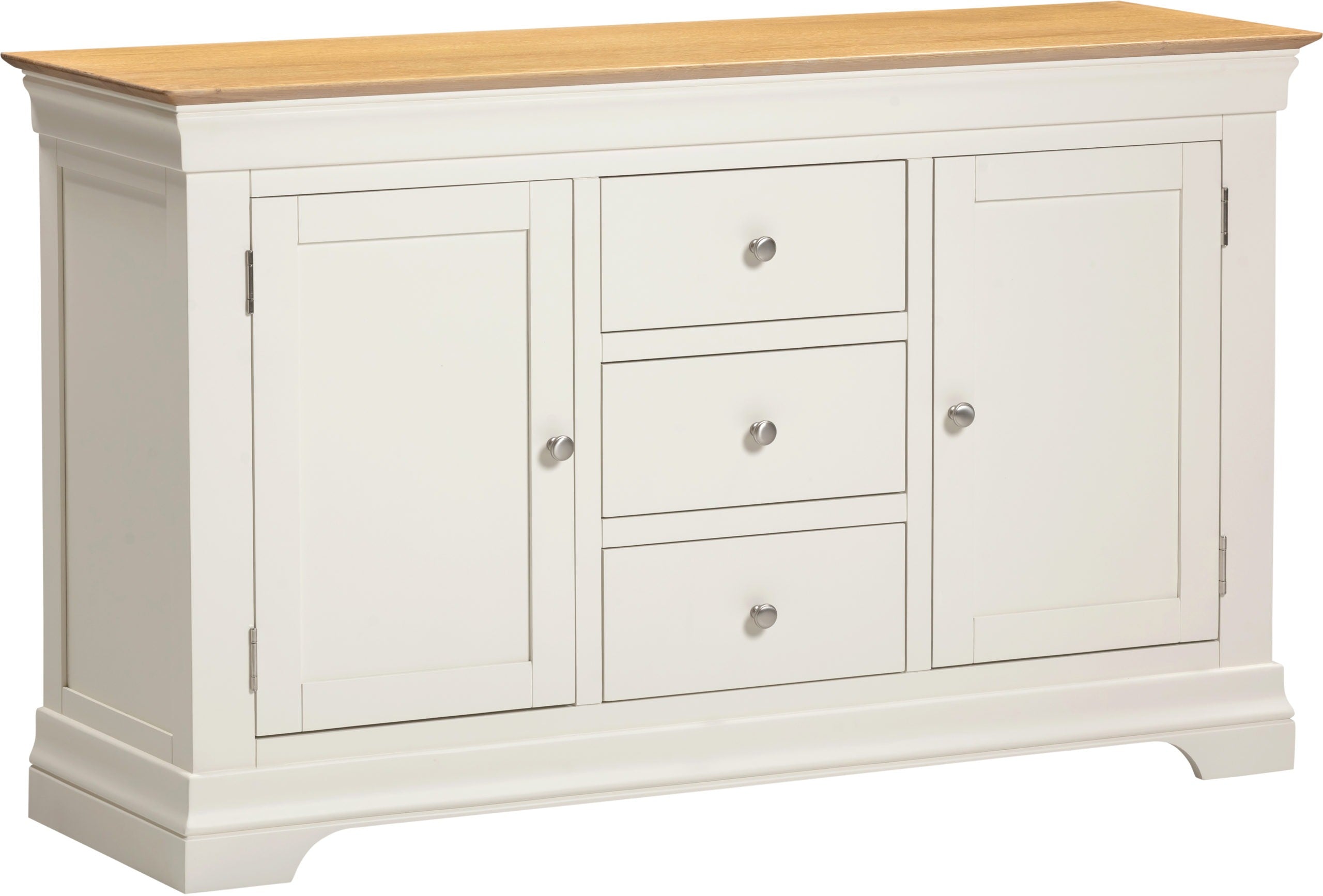 Bordeaux 2 Door 3 Drawer Sideboard - Ivory/Oak