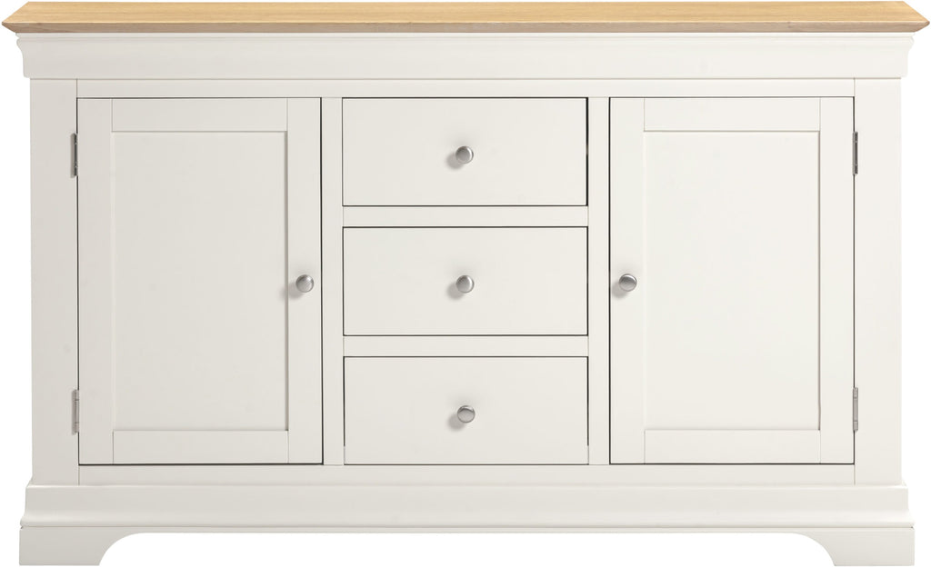 Bordeaux 2 Door 3 Drawer Sideboard - Ivory/Oak