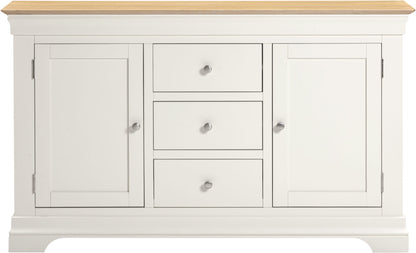 Bordeaux 2 Door 3 Drawer Sideboard - Ivory/Oak
