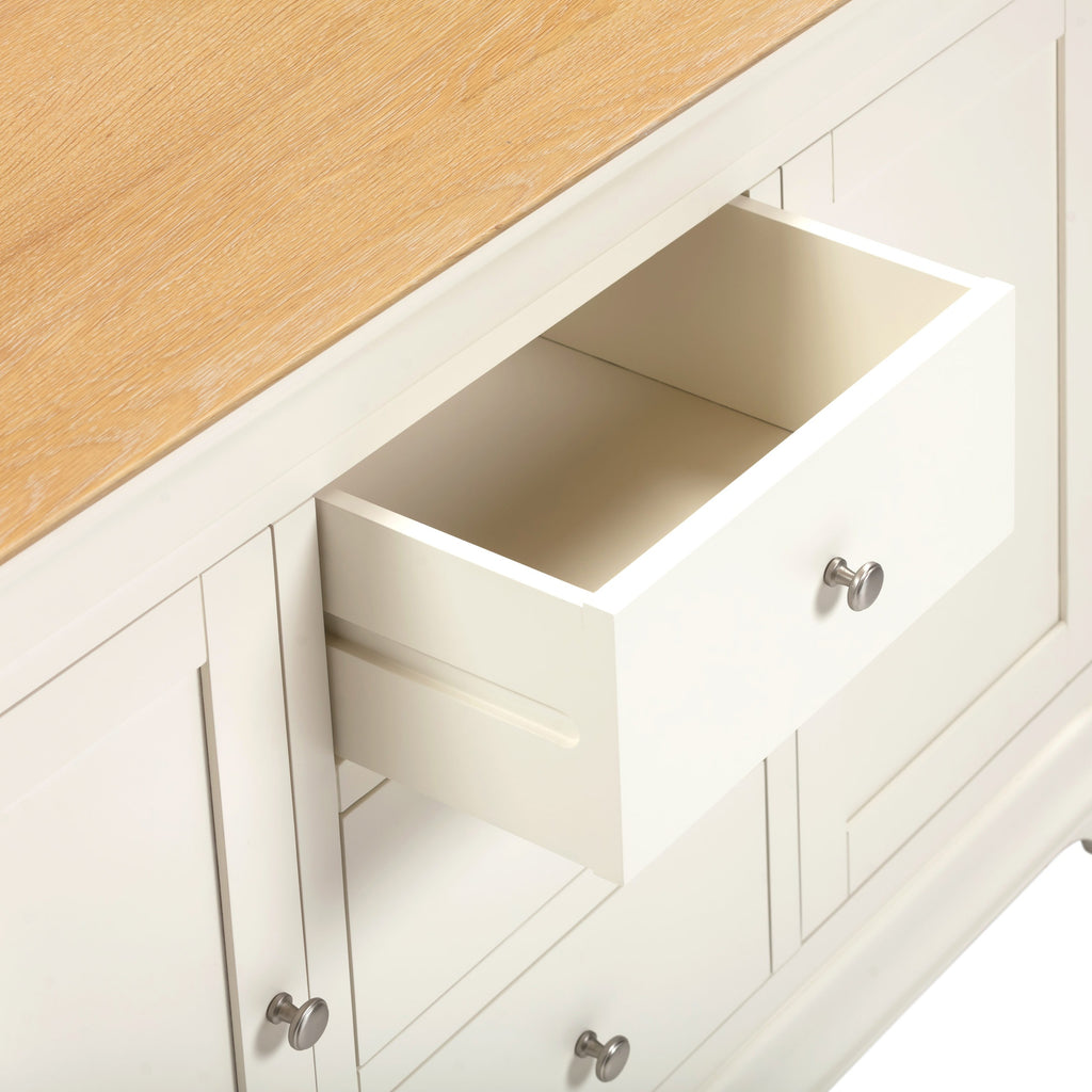 Bordeaux 2 Door 3 Drawer Sideboard - Ivory/Oak