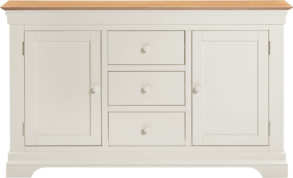 Bordeaux 2 Door 3 Drawer Sideboard - Ivory/Oak