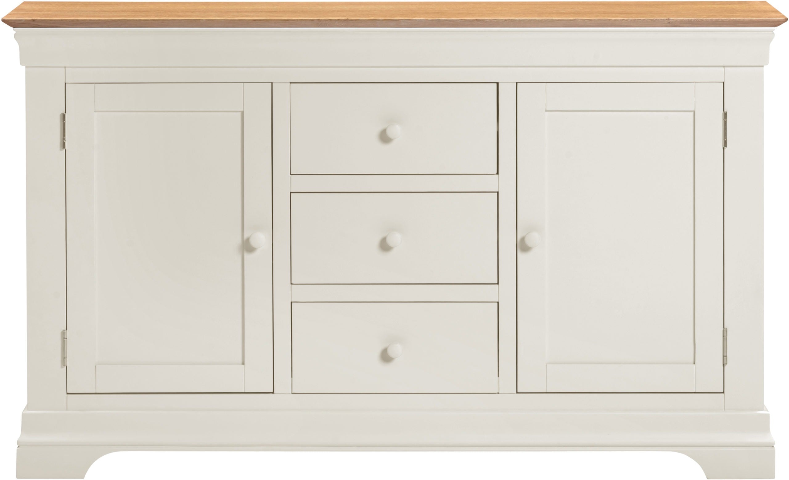 Bordeaux 2 Door 3 Drawer Sideboard - Ivory/Oak