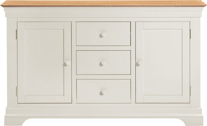 Bordeaux 2 Door 3 Drawer Sideboard - Ivory/Oak