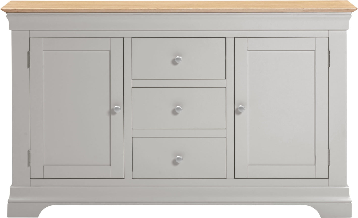 Bordeaux 2 Door 3 Drawer Sideboard - Pebble Grey/Oak