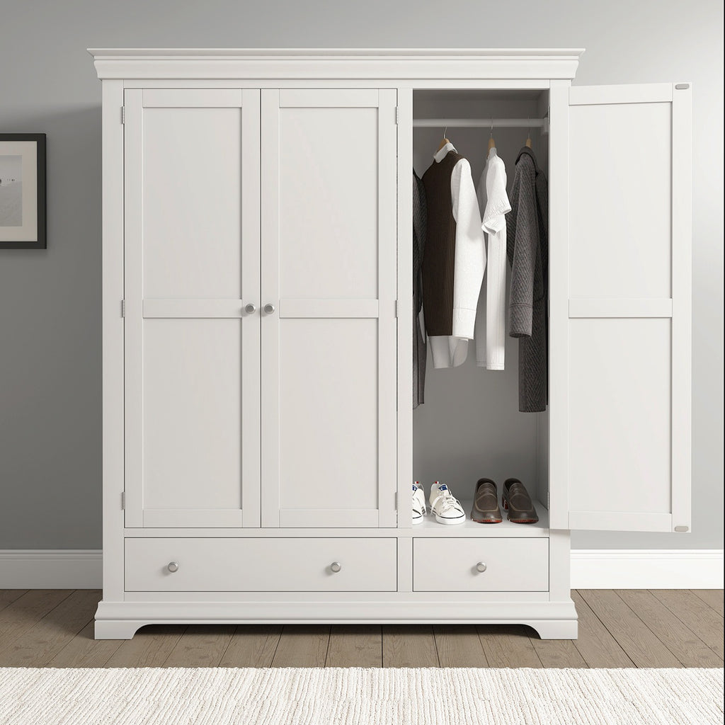 Bordeaux 3 Door Wardrobe - Ivory