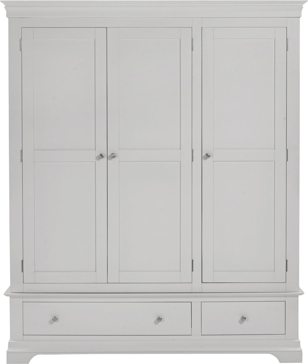 Bordeaux 3 Door Wardrobe - Pebble Grey