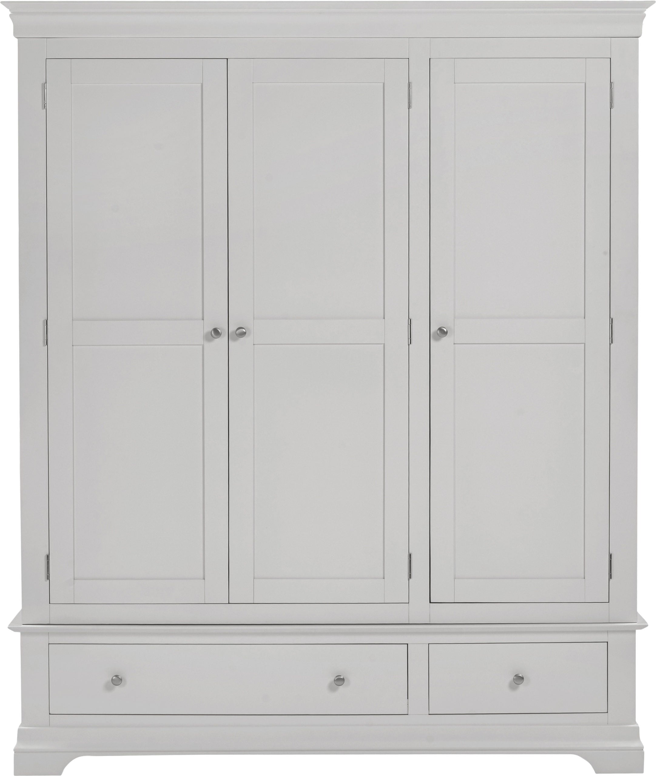 Bordeaux 3 Door Wardrobe - Pebble Grey