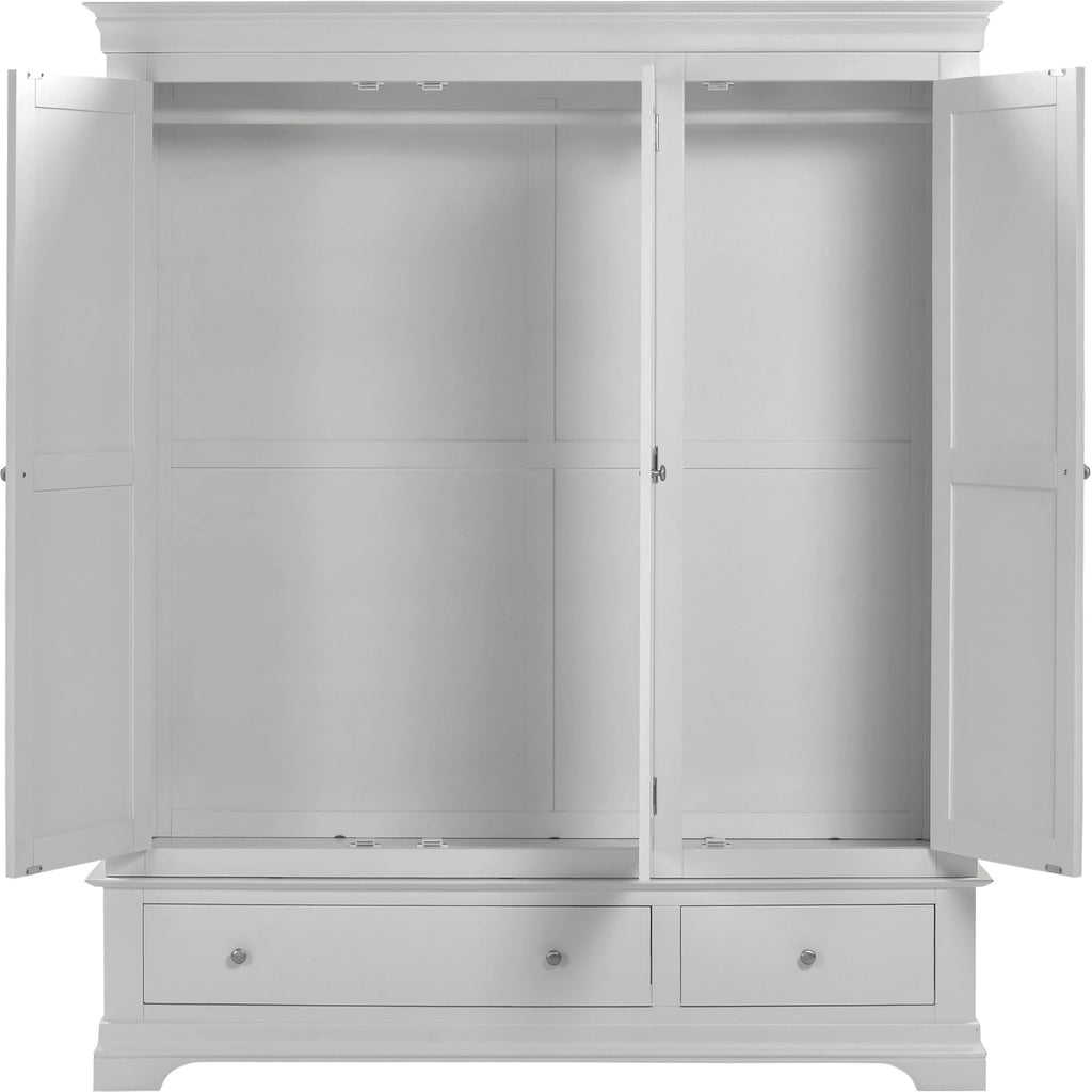 Bordeaux 3 Door Wardrobe - Pebble Grey