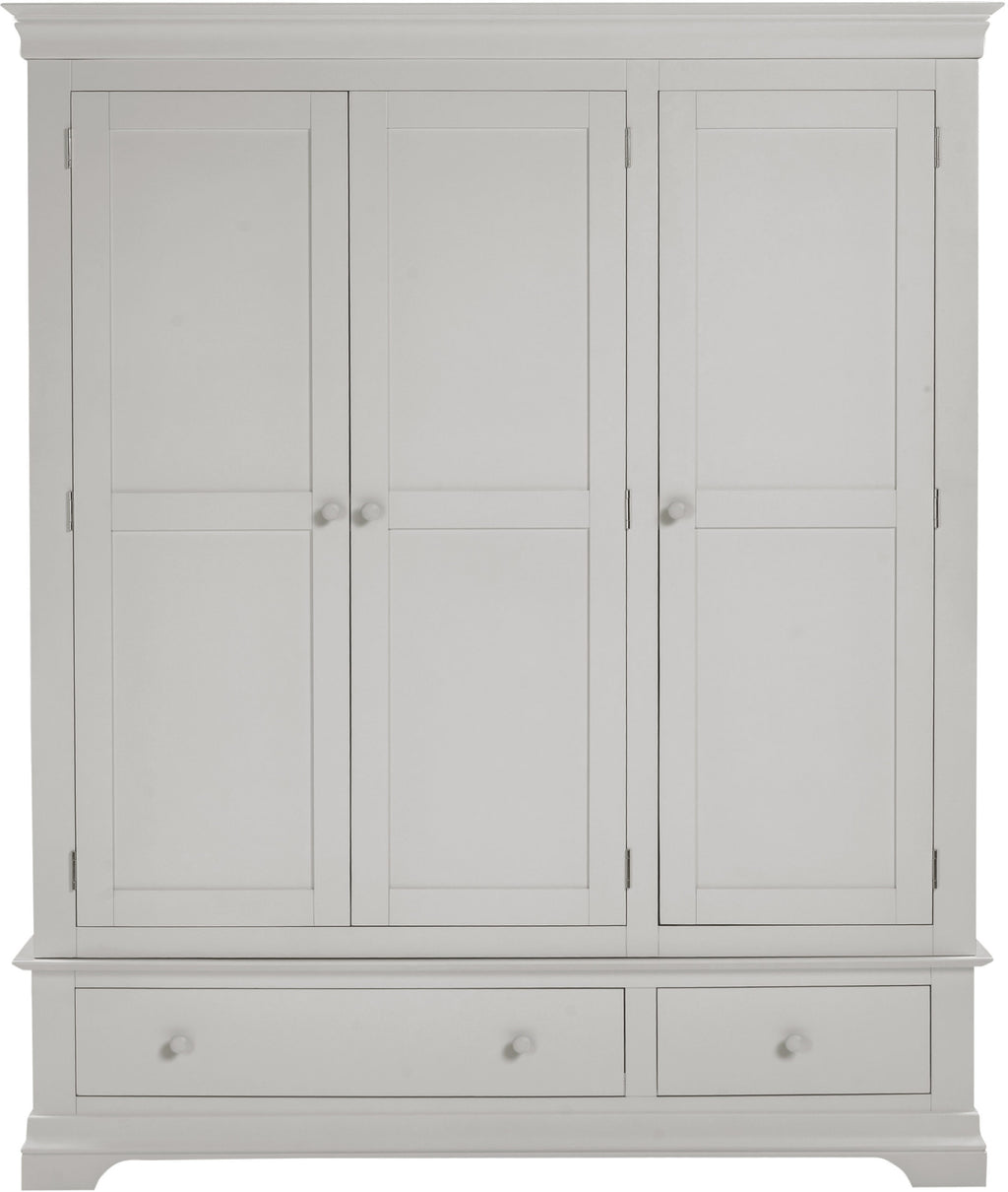 Bordeaux 3 Door Wardrobe - Pebble Grey