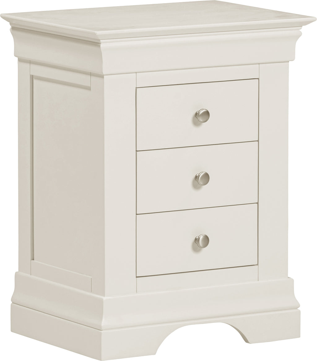 Bordeaux 3 Drawer Bedside - Ivory