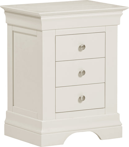 Bordeaux 3 Drawer Bedside - Ivory