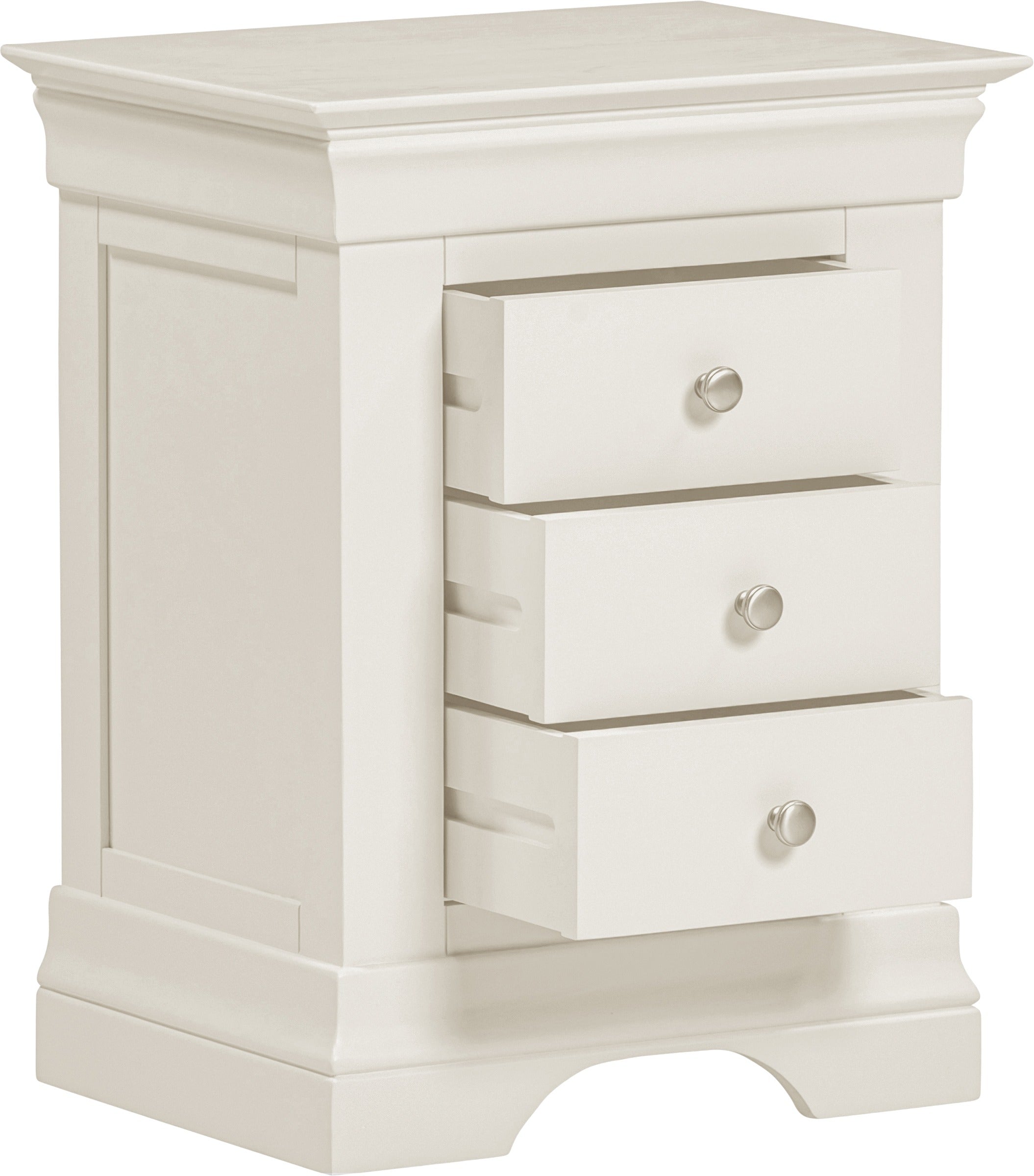 Bordeaux 3 Drawer Bedside - Ivory