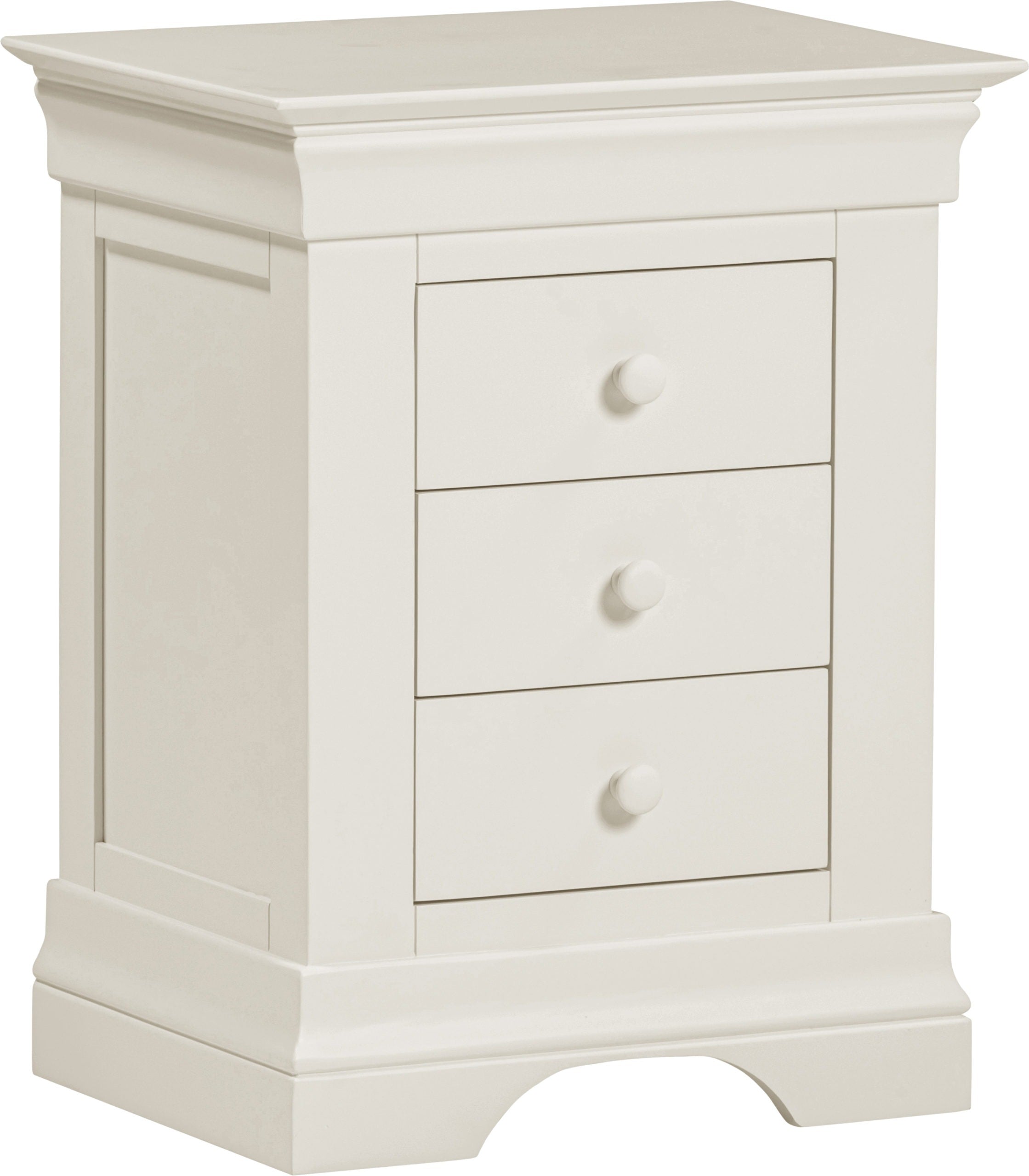 Bordeaux 3 Drawer Bedside - Ivory