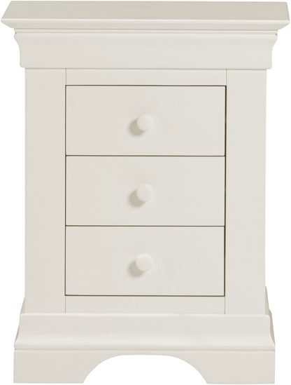 Bordeaux 3 Drawer Bedside - Ivory