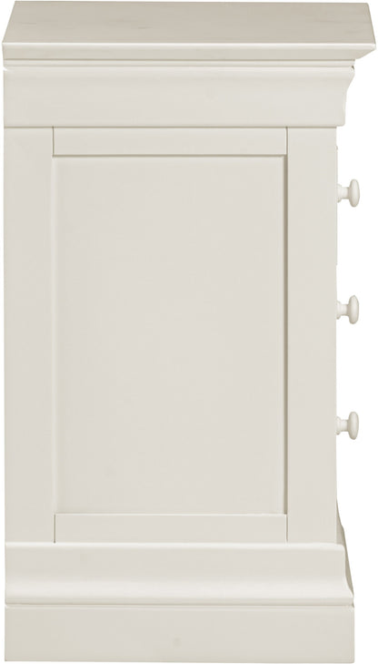Bordeaux 3 Drawer Bedside - Ivory