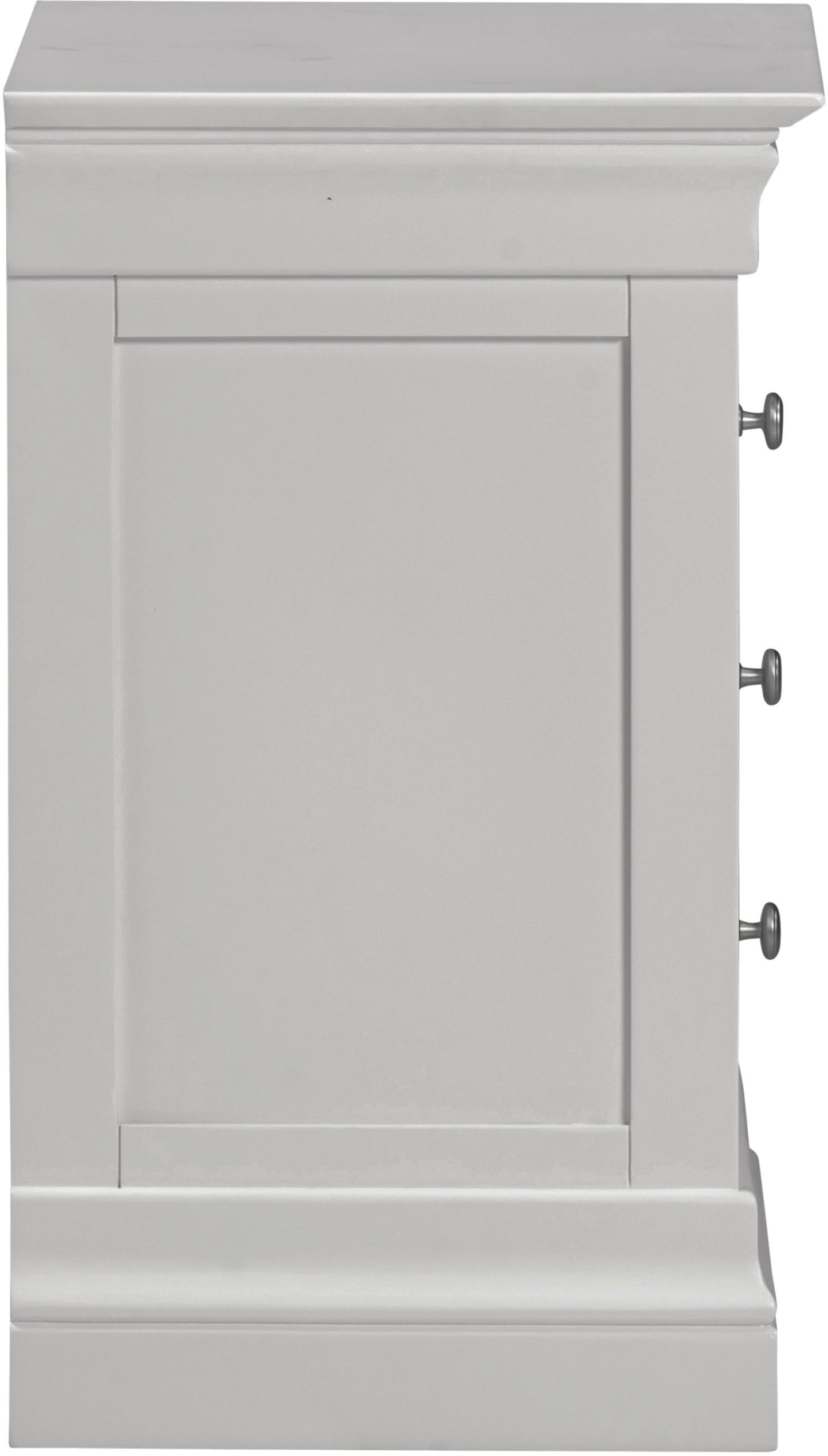 Bordeaux 3 Drawer Bedside - Pebble Grey