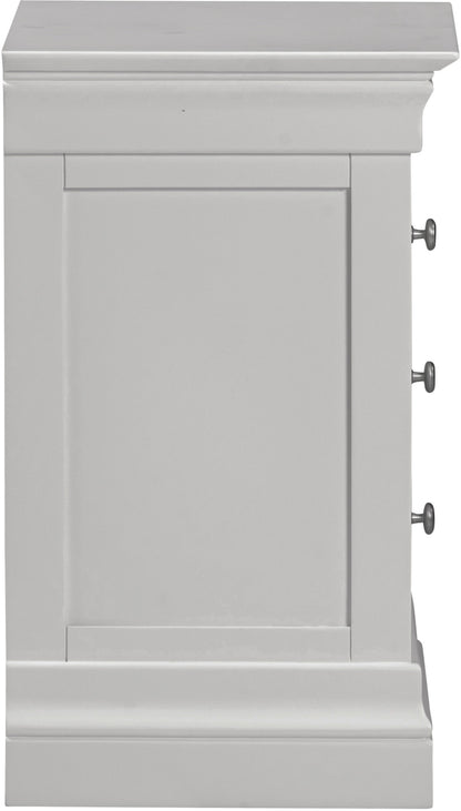 Bordeaux 3 Drawer Bedside - Pebble Grey