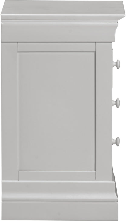 Bordeaux 3 Drawer Bedside - Pebble Grey