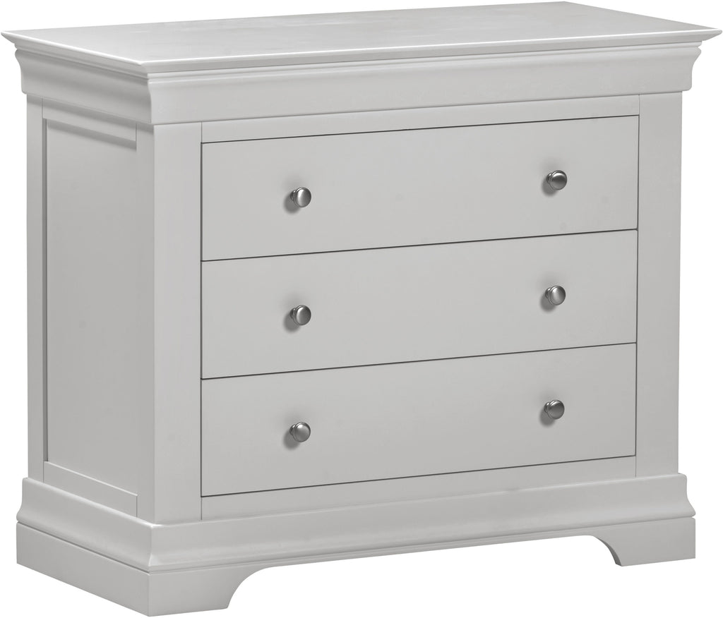 Bordeaux 3 Drawer Chest - Pebble Grey