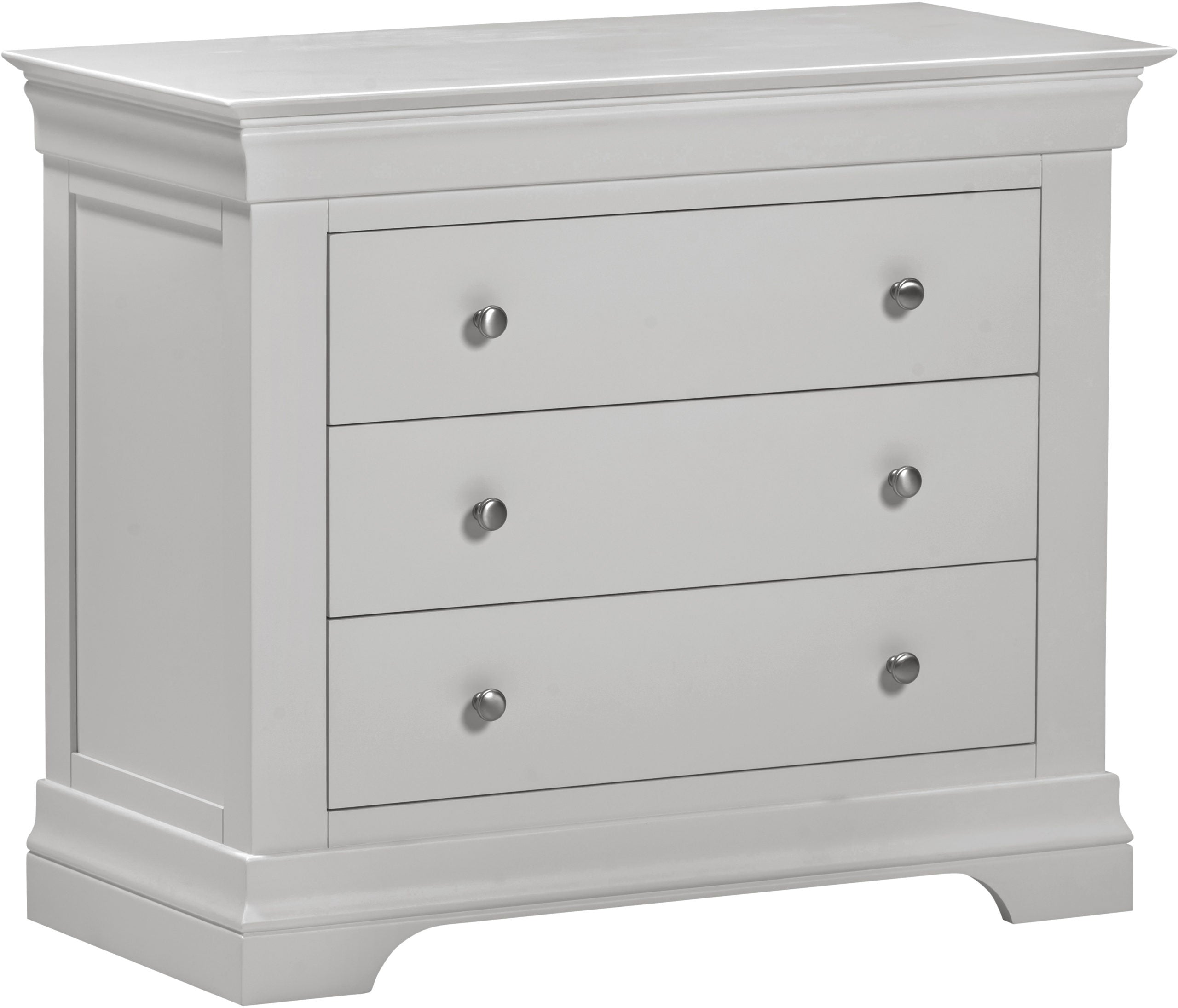 Bordeaux 3 Drawer Chest - Pebble Grey