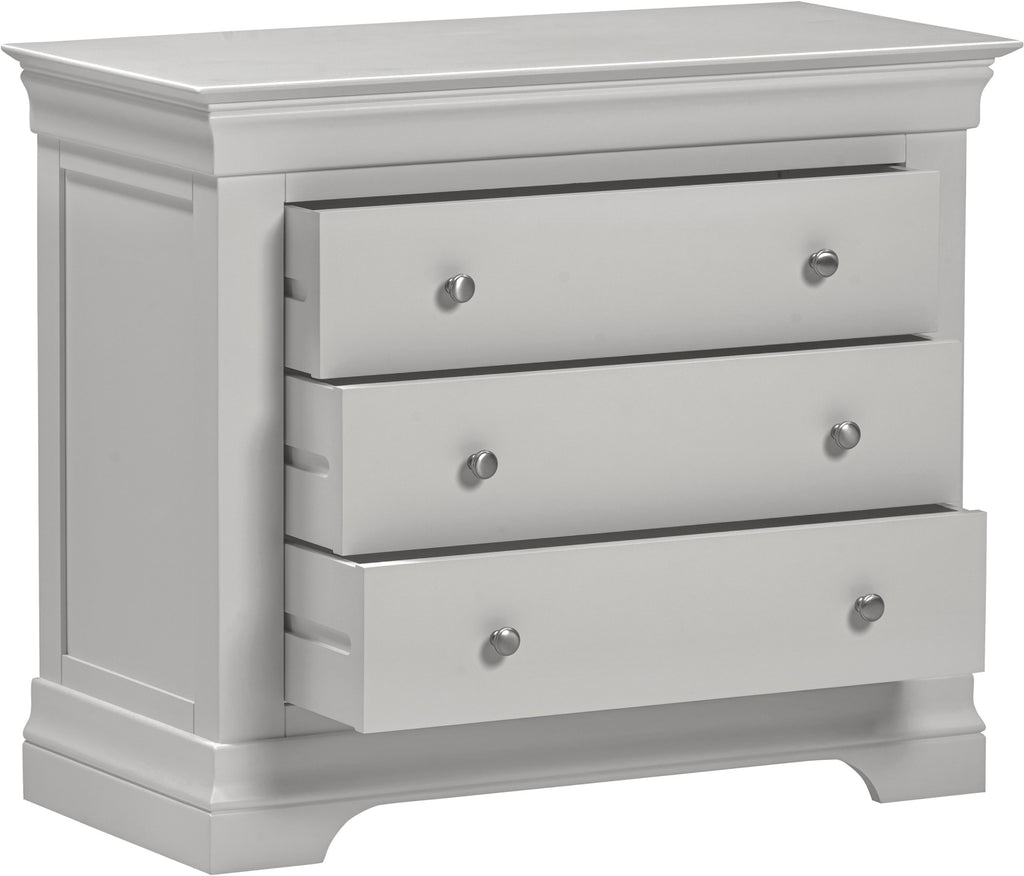 Bordeaux 3 Drawer Chest - Pebble Grey
