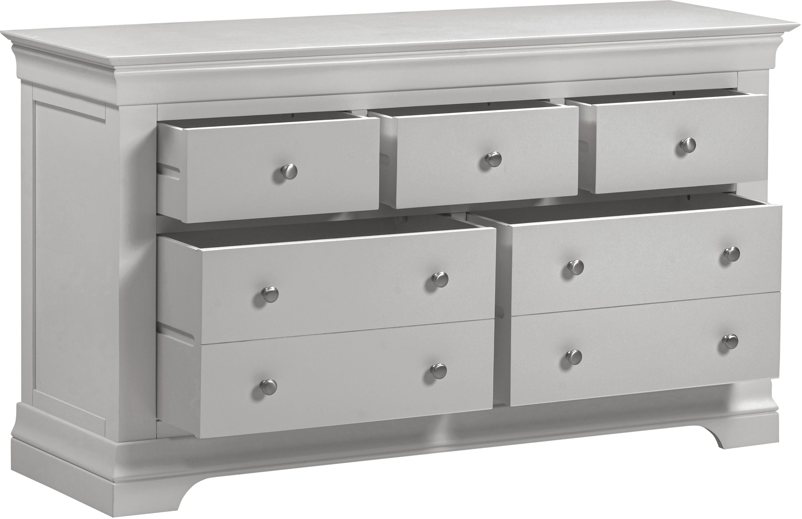 Bordeaux 3+2 Drawer Chest - Pebble Grey
