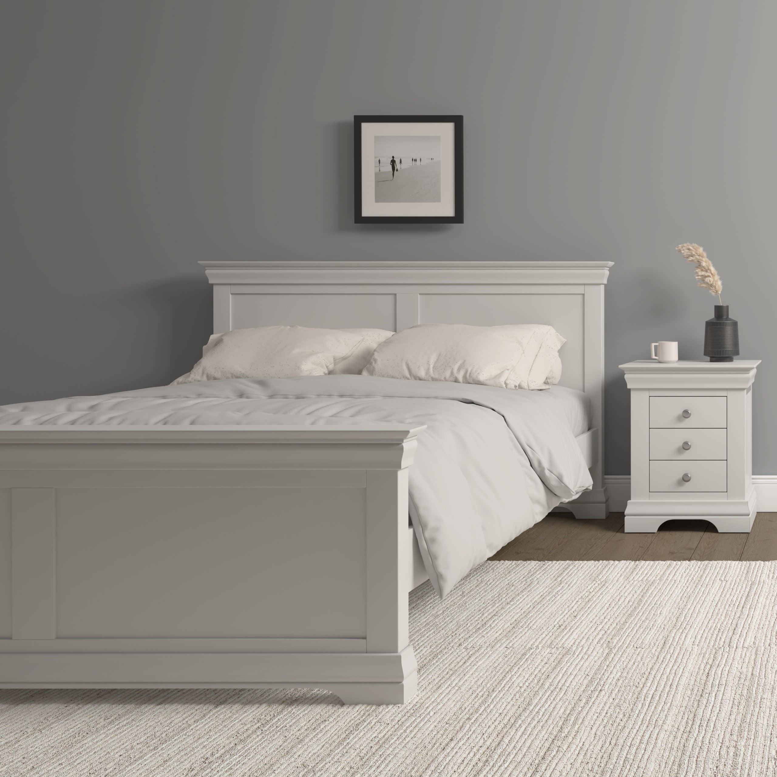 Bordeaux 5' High End Bed - Ivory