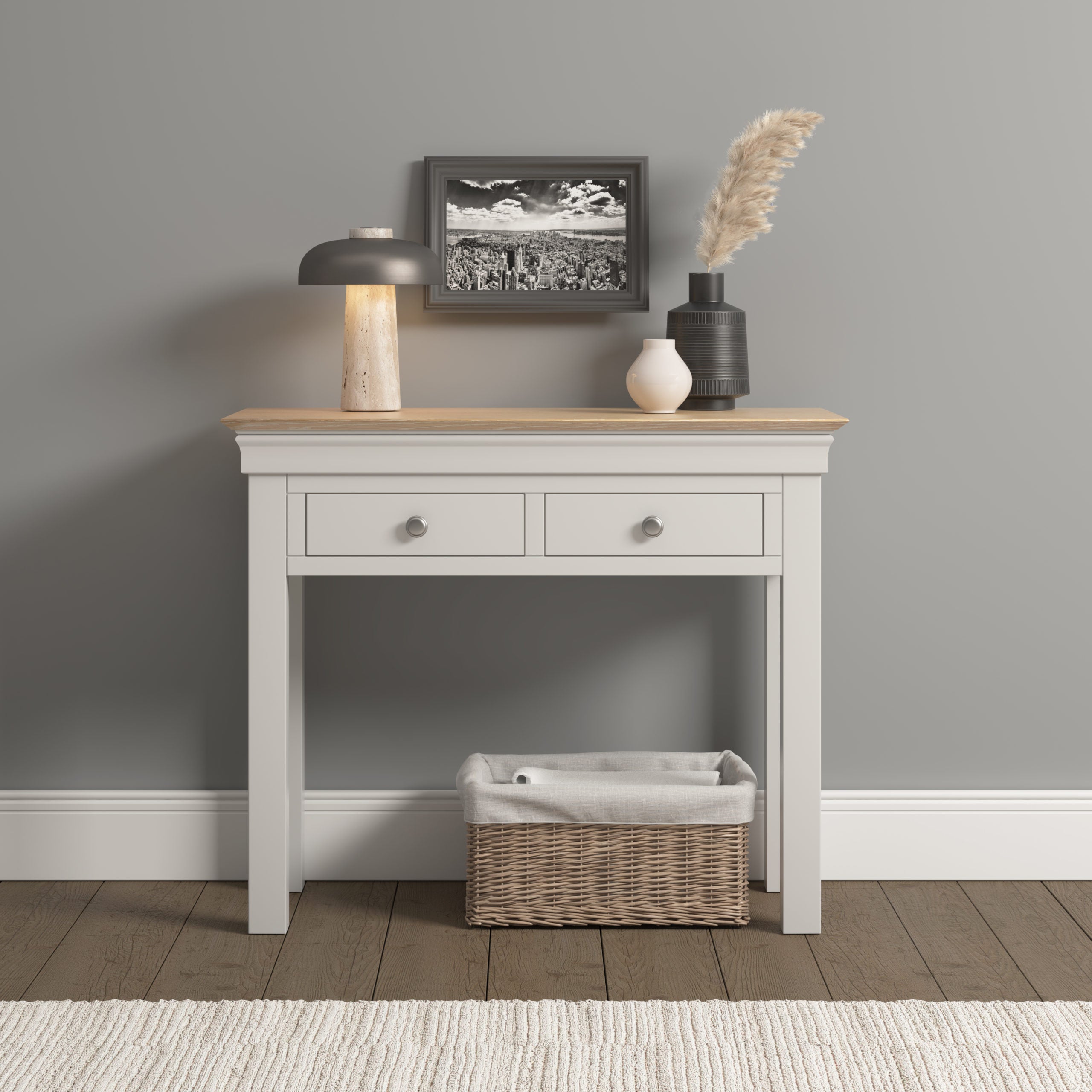 Bordeaux Console Table - Ivory/Oak