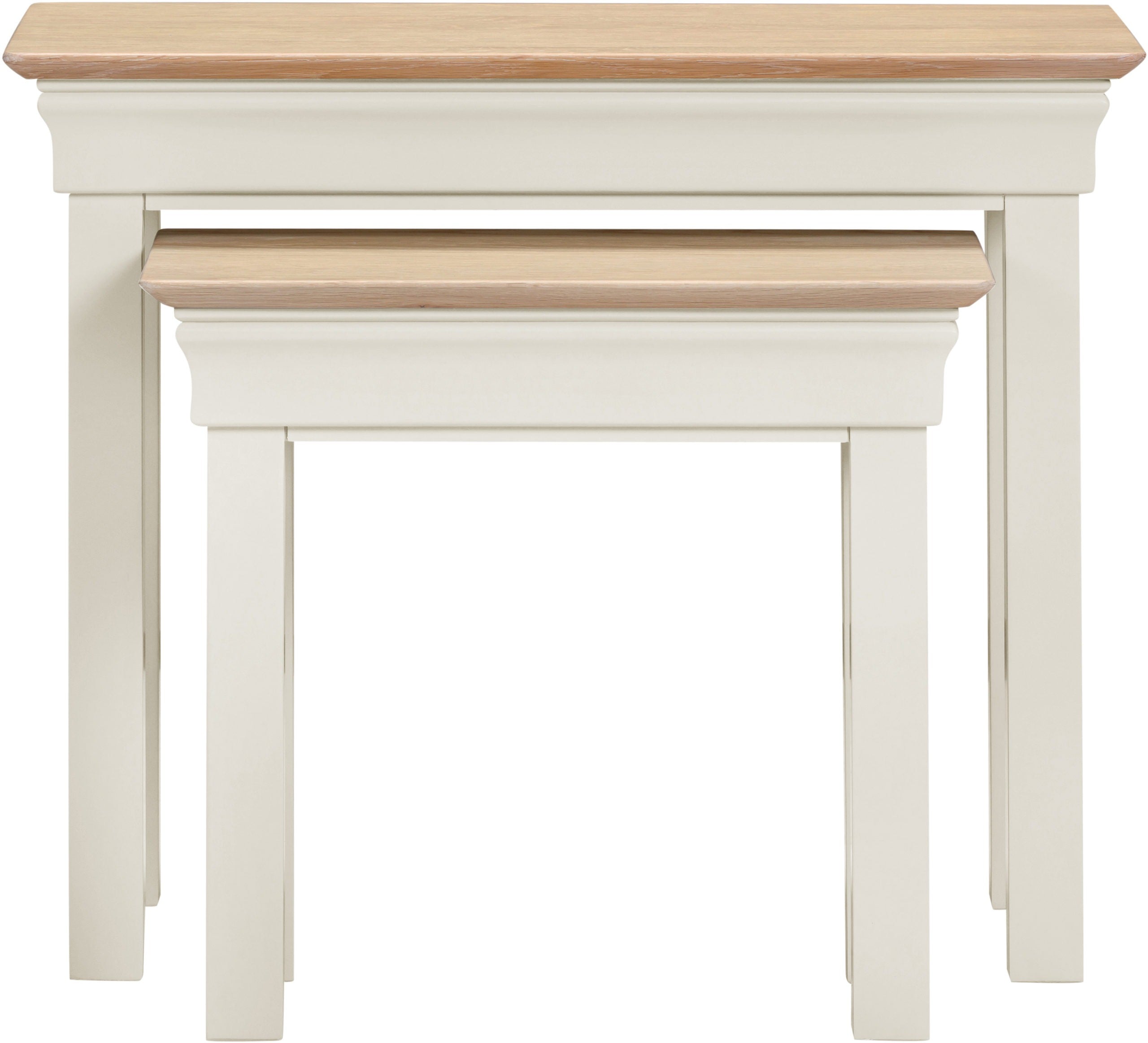 Bordeaux Nest Of 2 Tables - Ivory/Oak