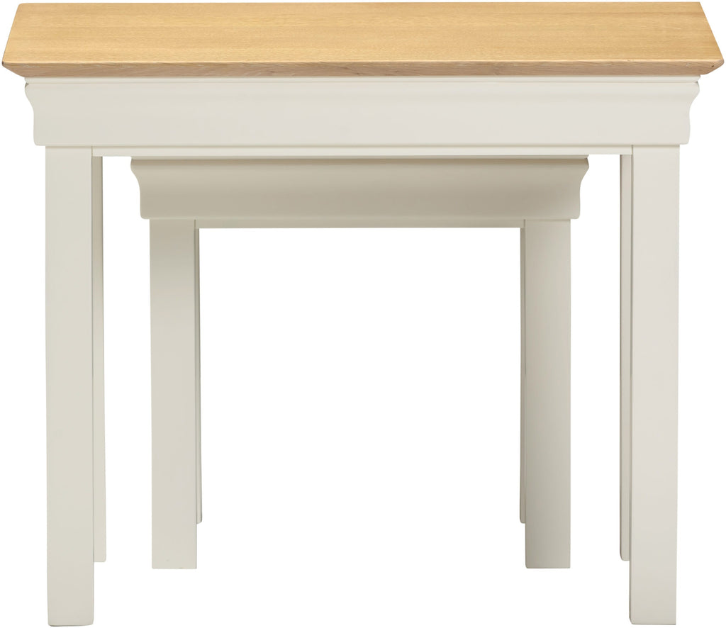 Bordeaux Nest Of 2 Tables - Ivory/Oak