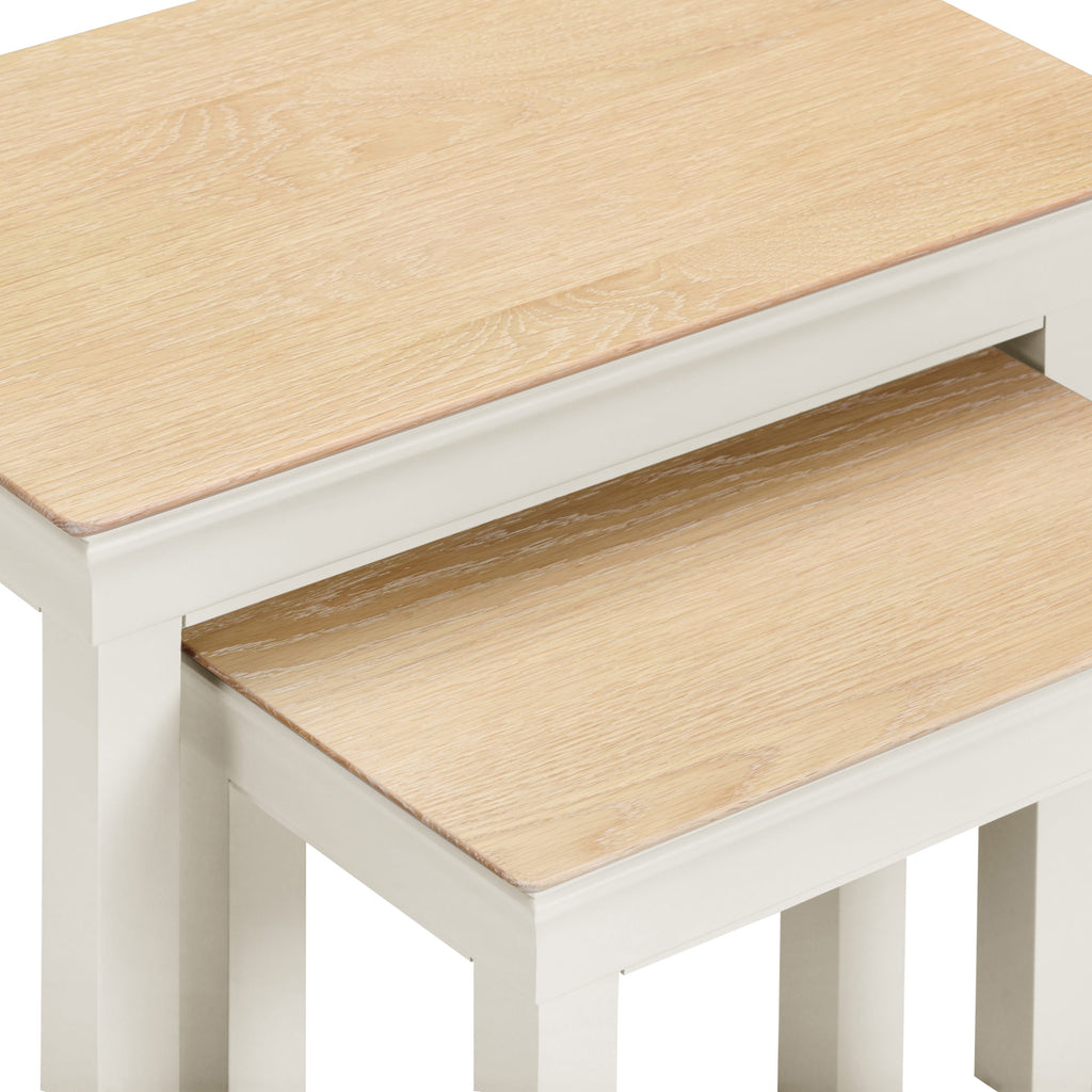 Bordeaux Nest Of 2 Tables - Ivory/Oak