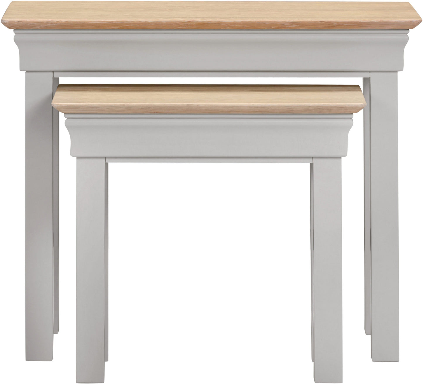 Bordeaux Nest Of 2 Tables - Pebble Grey/Oak