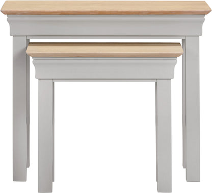 Bordeaux Nest Of 2 Tables - Pebble Grey/Oak