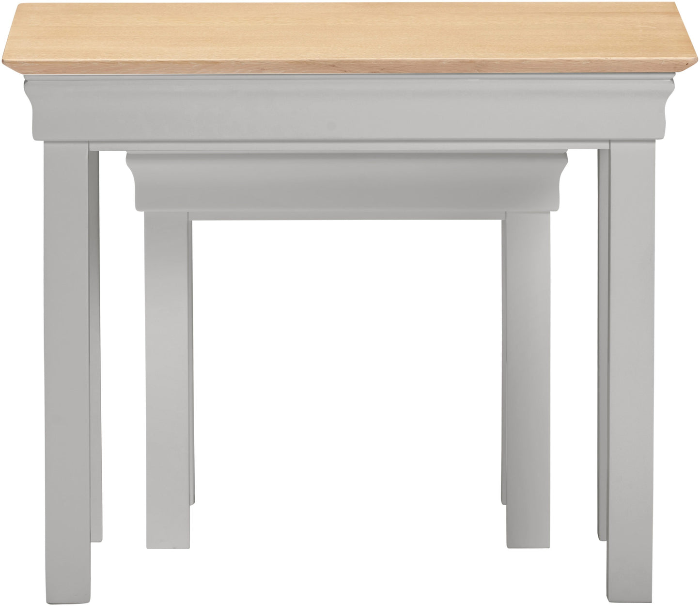 Bordeaux Nest Of 2 Tables - Pebble Grey/Oak