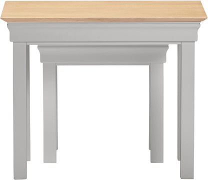 Bordeaux Nest Of 2 Tables - Pebble Grey/Oak