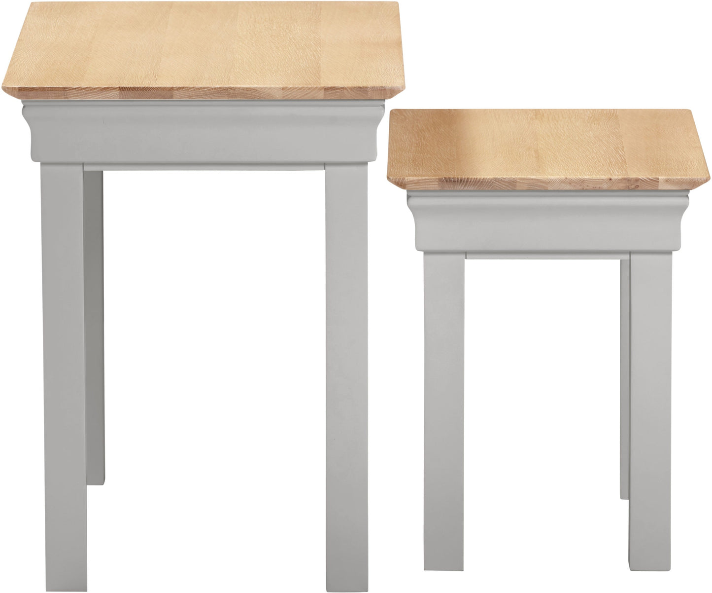 Bordeaux Nest Of 2 Tables - Pebble Grey/Oak