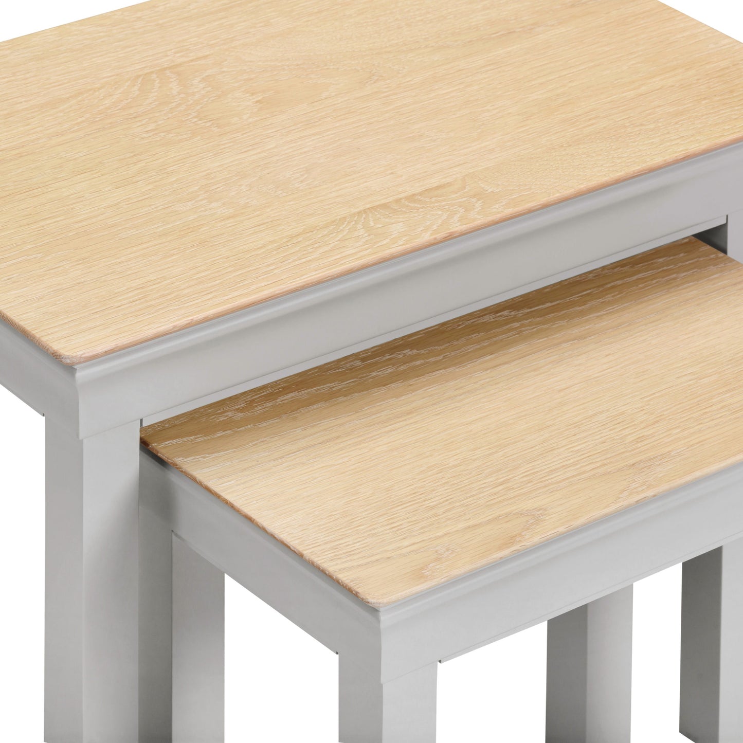 Bordeaux Nest Of 2 Tables - Pebble Grey/Oak