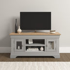 Bordeaux Small Tv Stand - Pebble Grey/Oak