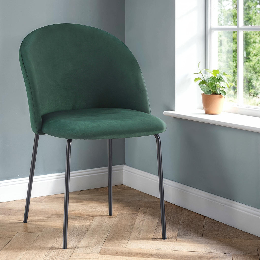 Boston Dining Chair (X4 Per Box) - Emerald Green Velvet