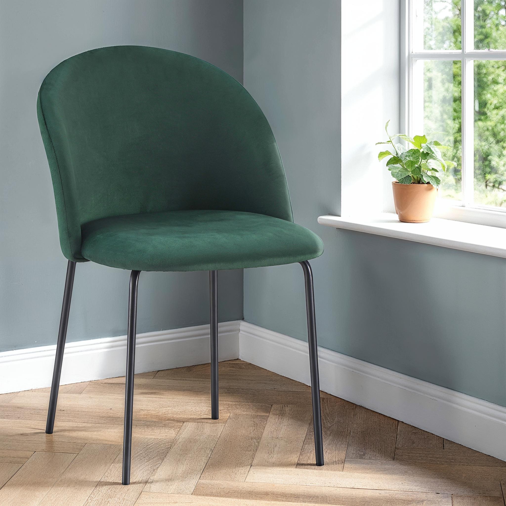 Boston Dining Chair (X4 Per Box) - Emerald Green Velvet