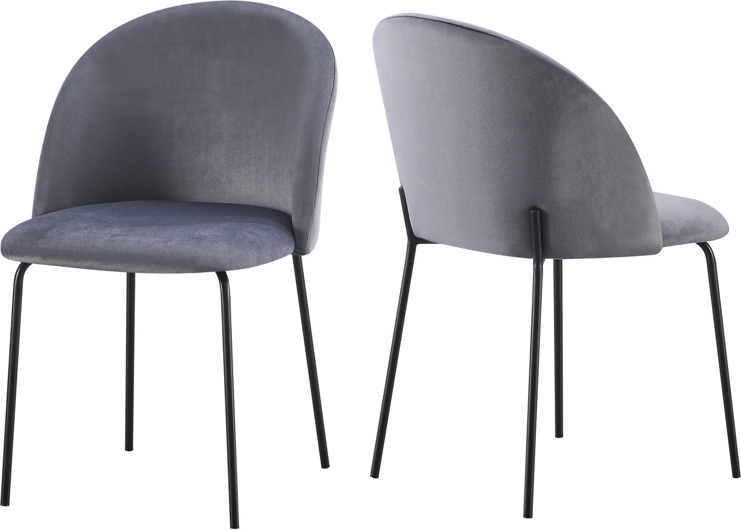 Boston Dining Chair (X4 Per Box) - Grey Velvet