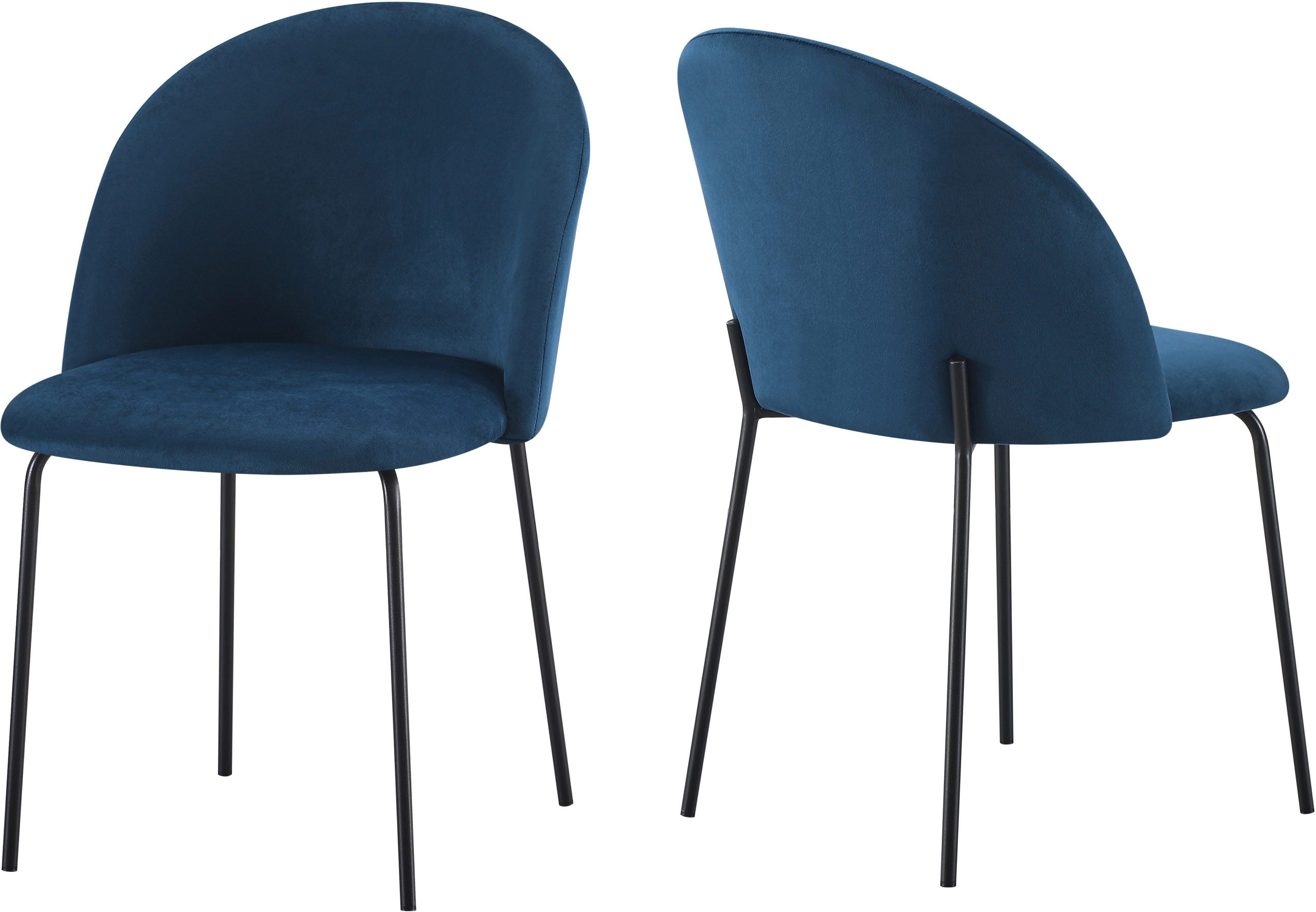Boston Dining Chair (X4 Per Box) - Sapphire Blue Velvet